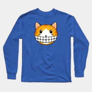 Cute Ginger Tuxie Kitty with Big Smile Long Sleeve T-Shirt